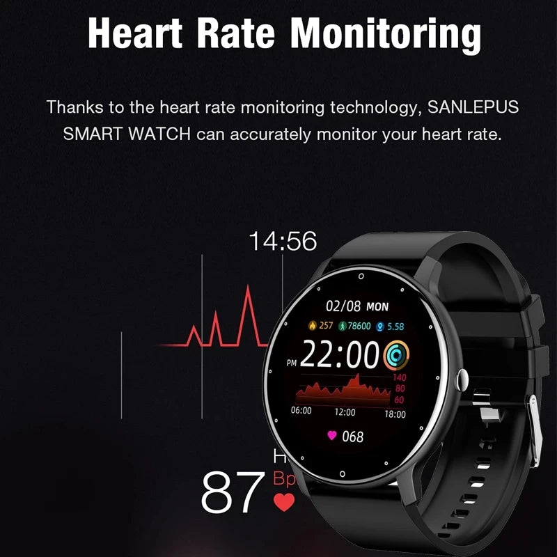 Waterproof Fitness Smart Watch – Heart Rate & Sleep Tracking