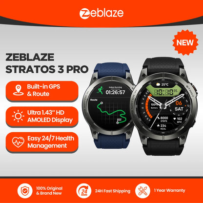 GPS Sports Smartwatch 1.43" AMOLED With Calls & Tracking