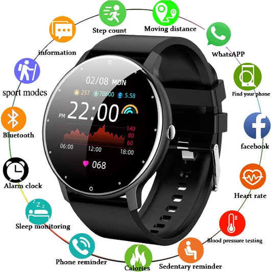 Waterproof Fitness Smart Watch – Heart Rate & Sleep Tracking