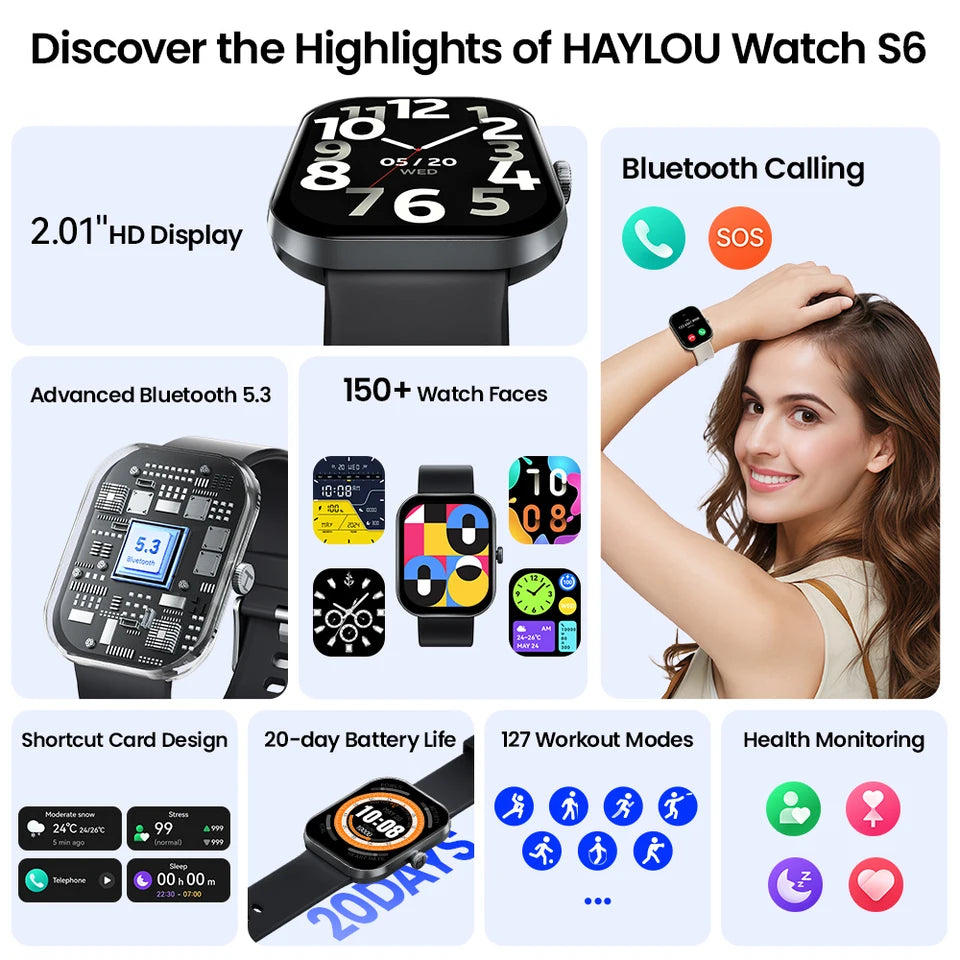 Smartwatch With 2.01" HD Screen & Bluetooth Calling
