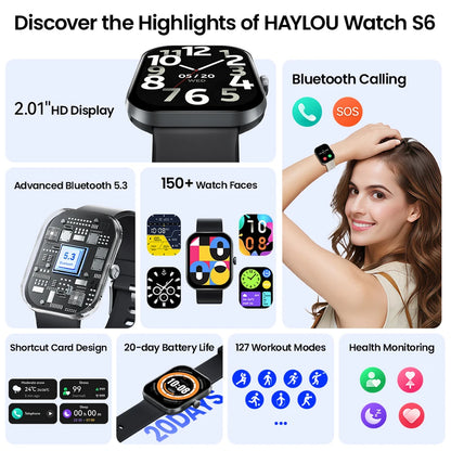Smartwatch With 2.01" HD Screen & Bluetooth Calling