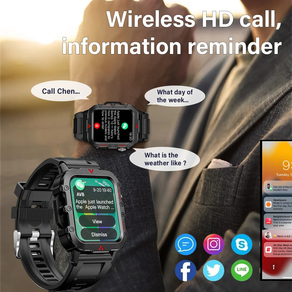 Men’s Bluetooth Smart Watch 1.71" With Call & Fitness Tracking