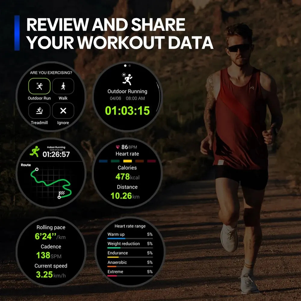 GPS Sports Smartwatch 1.43" AMOLED With Calls & Tracking