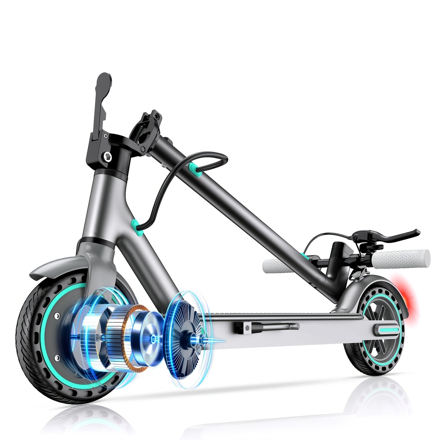 Foldable Electric Scooter 350W Motor, 8.5" Solid Tires, Display, 3-Speed, Large Battery - Portable -Scooter for Urban Commuting, Suitable for Adults